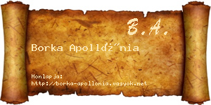 Borka Apollónia névjegykártya